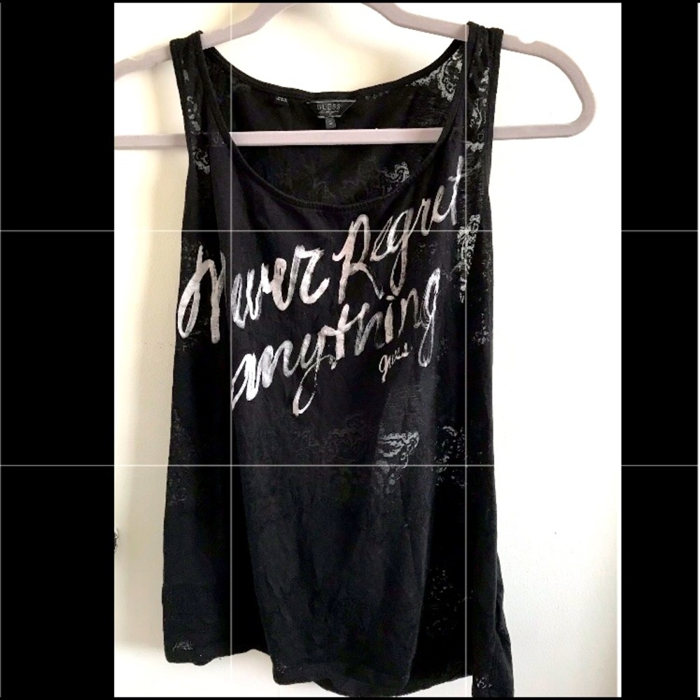 GUESS Tank Top “Never Regret Anything”